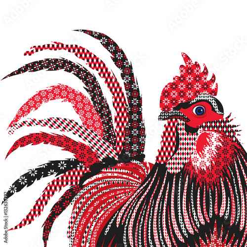 Happy new year card with rooster