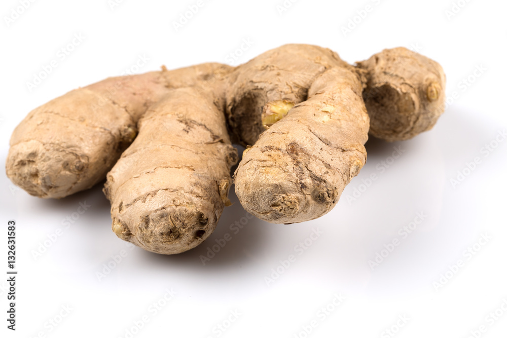 fresh ginger on white background fresh ginger on white background