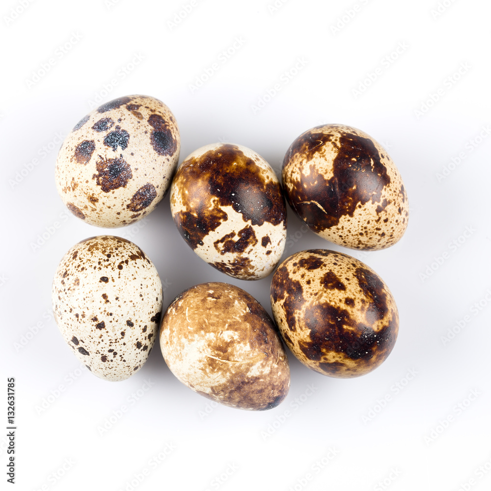 Quail eggs on white Quail eggs on white