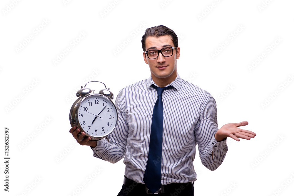 Young businessman in business concept isolated on white Young businessman in business concept isolated on white