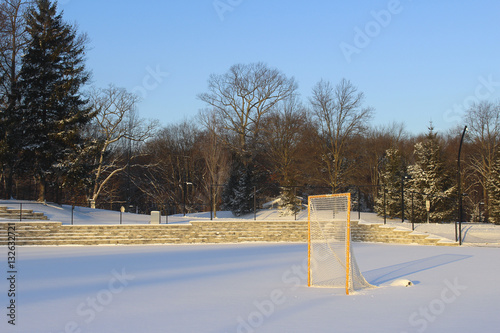 Lacrosse goal in snow