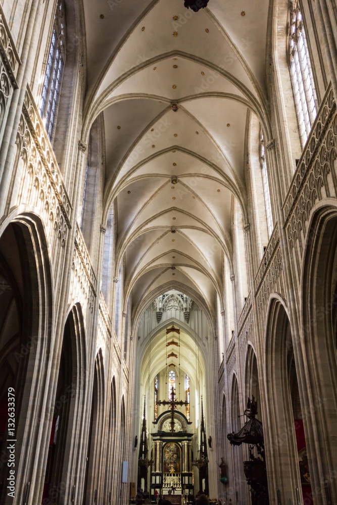 Interior of the Cathedral of Our Lady in Antwerp