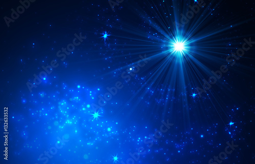 Abstract Background with Falling Star and Twinkling Trail.