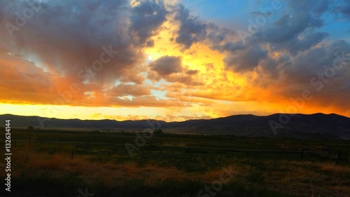 Sunset Over Mountains 