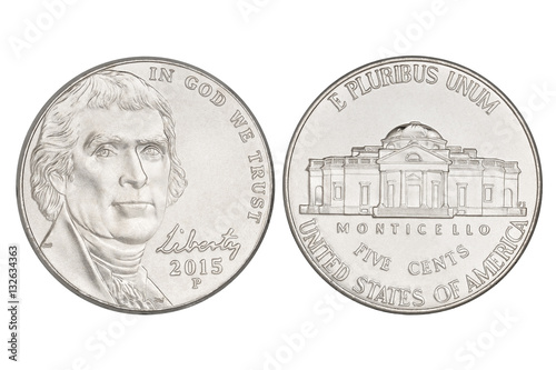Five cents nickel coin
