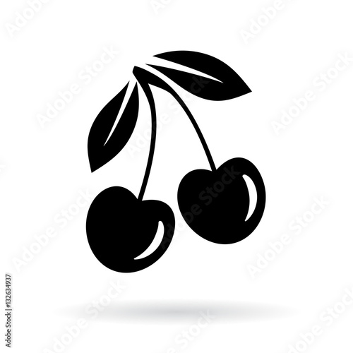 Cherry vector icon illustration
