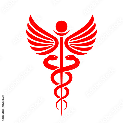 Medicine caduceus vector sign