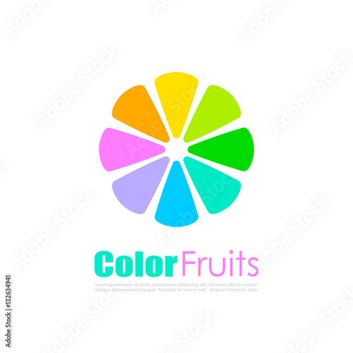 Abstract colorful citrus vector logo