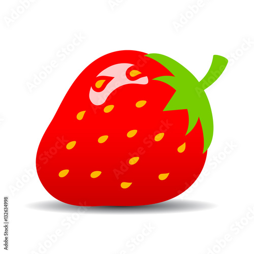 Ripe strawberry vector icon