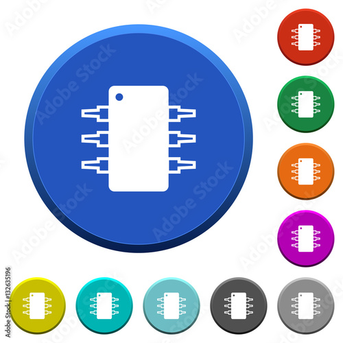 Integrated circuit beveled buttons