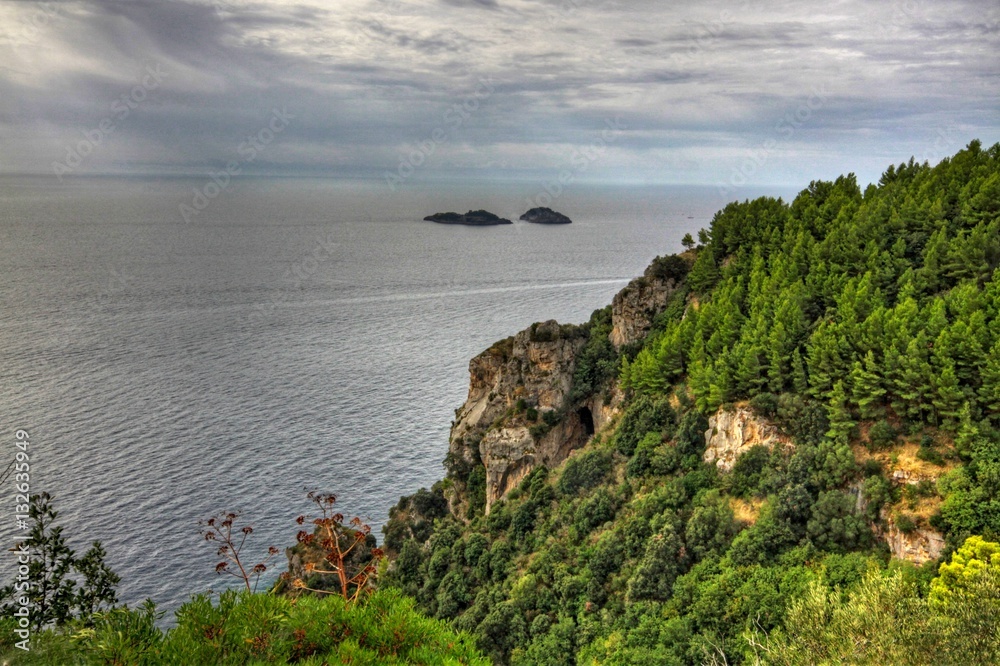 Italy Amalfi Coast and ocean view