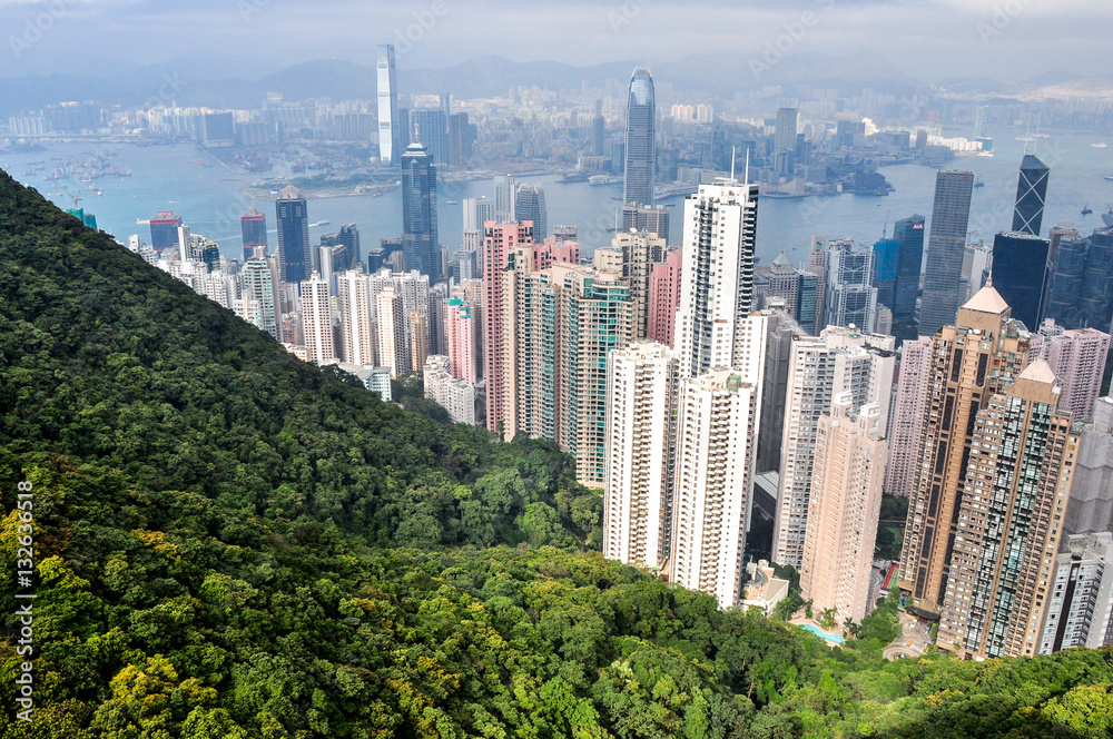 Obraz premium Aerial view of Hong Kong