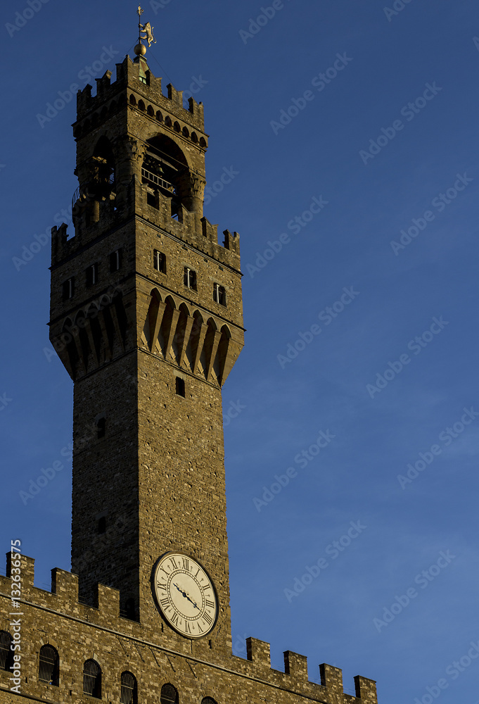 Clocktower in Florence, Firenze, Italy