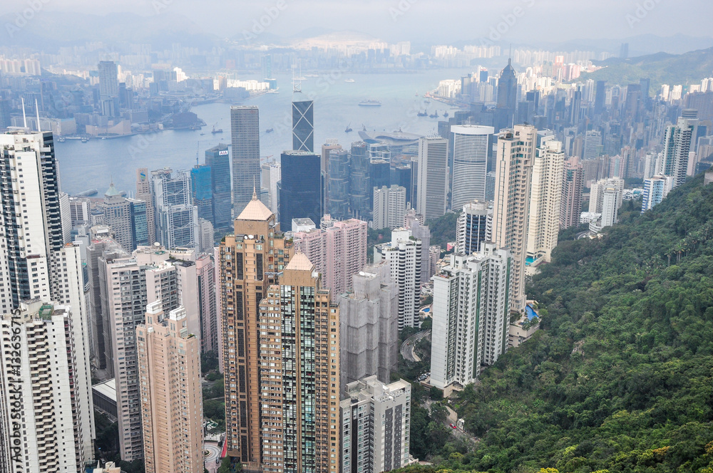 Fototapeta Aerial view of Hong Kong