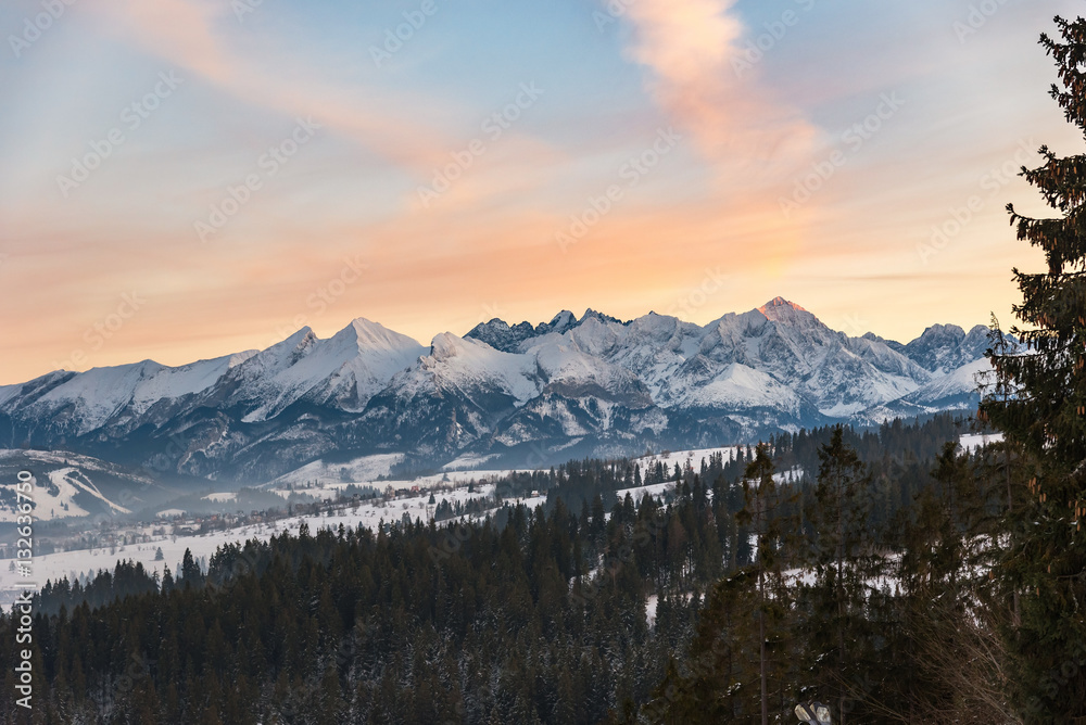 Winter landscape of High Tatra Mountains