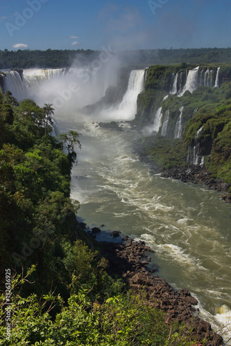 view of the Iguazu Falls and the river Parana from Brazil