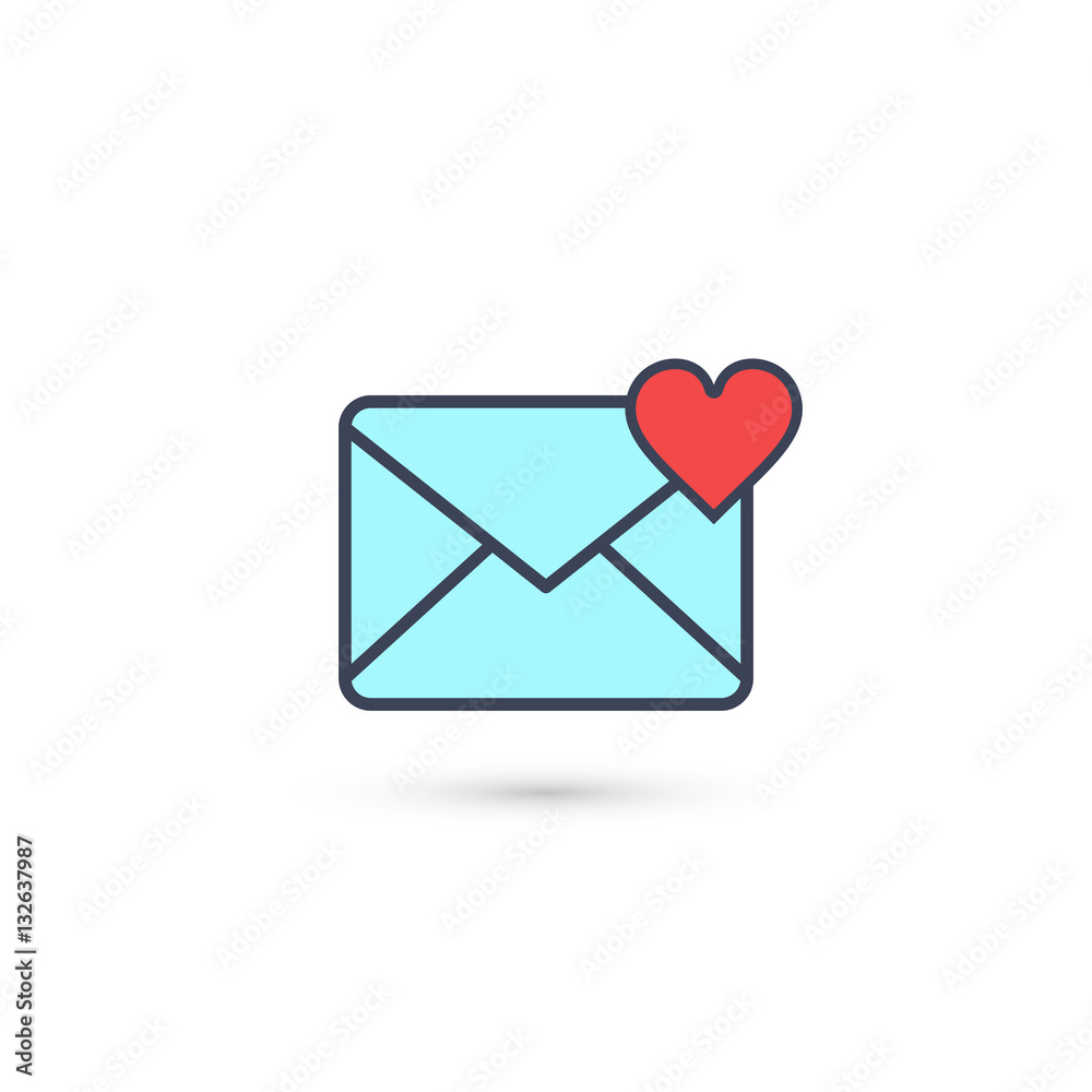 Envelope with Valentine Heart, vector. Envelope with Valentine Heart, vector.