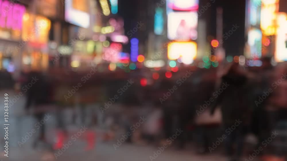 blurred NYC times square background footage