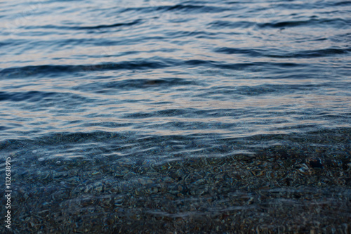 texture of sea water in evening