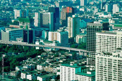 Aerial city view of central part of Bangkok  Thailand  Asia