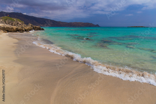 Amazing Elafonisi beach, Chania prefecture, South of Crete island, Greece
