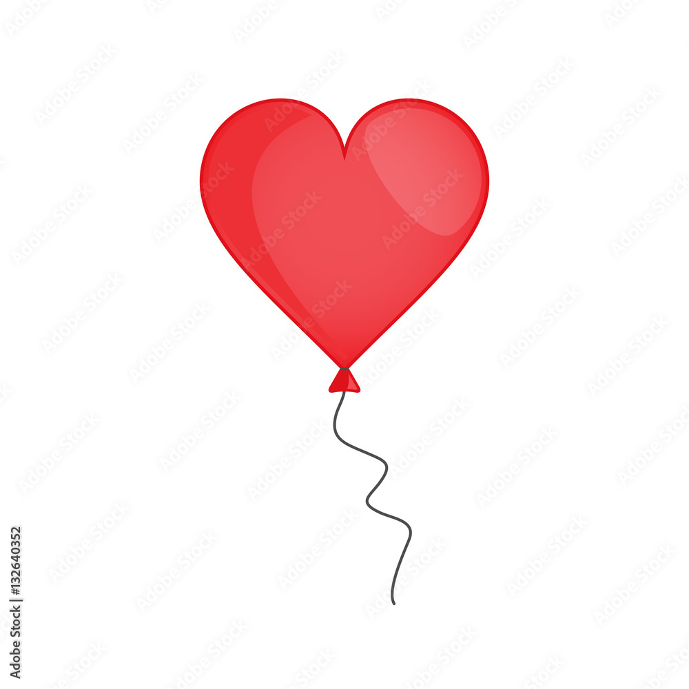 Heart balloon love romantic icon. Isolated and flat illustration. Vector graphic.