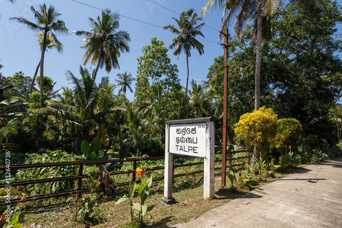 Road sign in Talpe, Sri Lanka