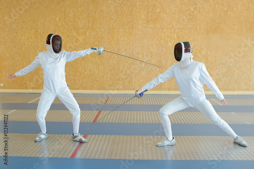 fencers doing the drill