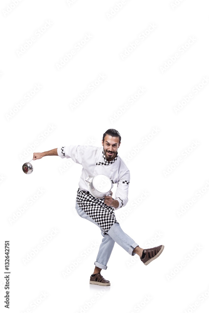 Funny male cook isolated on the white background Funny male cook isolated on the white background