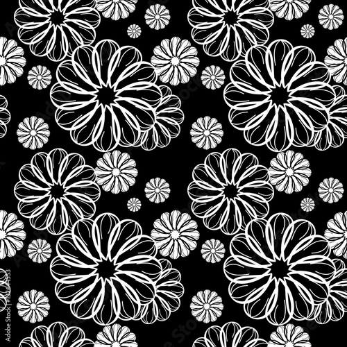 Wallpaper Mural Black and white seamless floral pattern. Vector clip art. Torontodigital.ca
