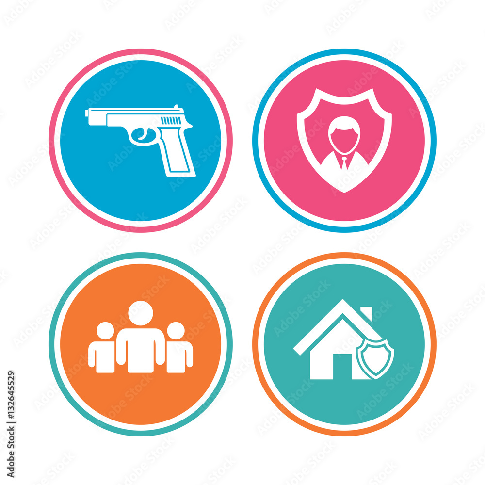 Security agency icons. Home shield protection. Security agency icons. Home shield protection.