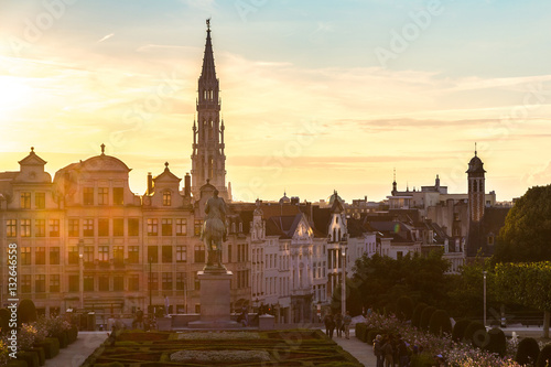 Cityscape of Brussels at night