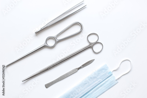instruments for plastic surgery on white background top view © 279photo