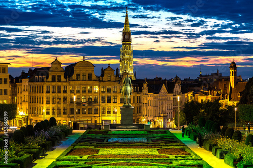 Cityscape of Brussels at night