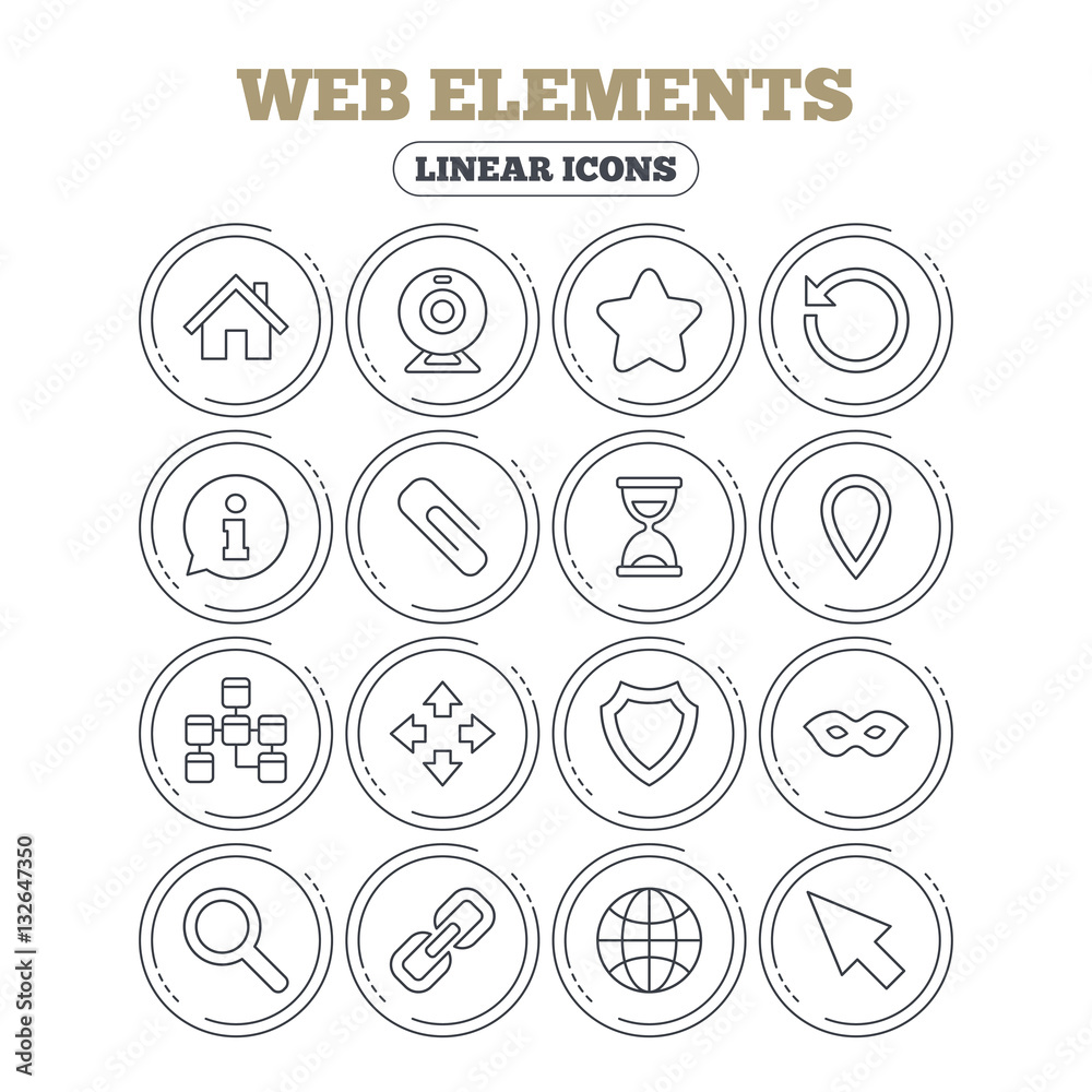 Web elements icons. Video and speech bubble. Web elements icons. Video and speech bubble.