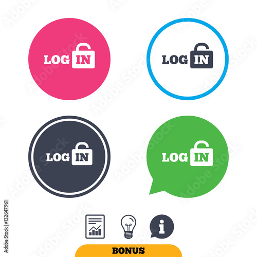 Login sign icon. Sign in symbol. Lock.