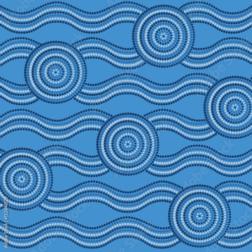 Abstract Aboriginal dot painting in vector format.