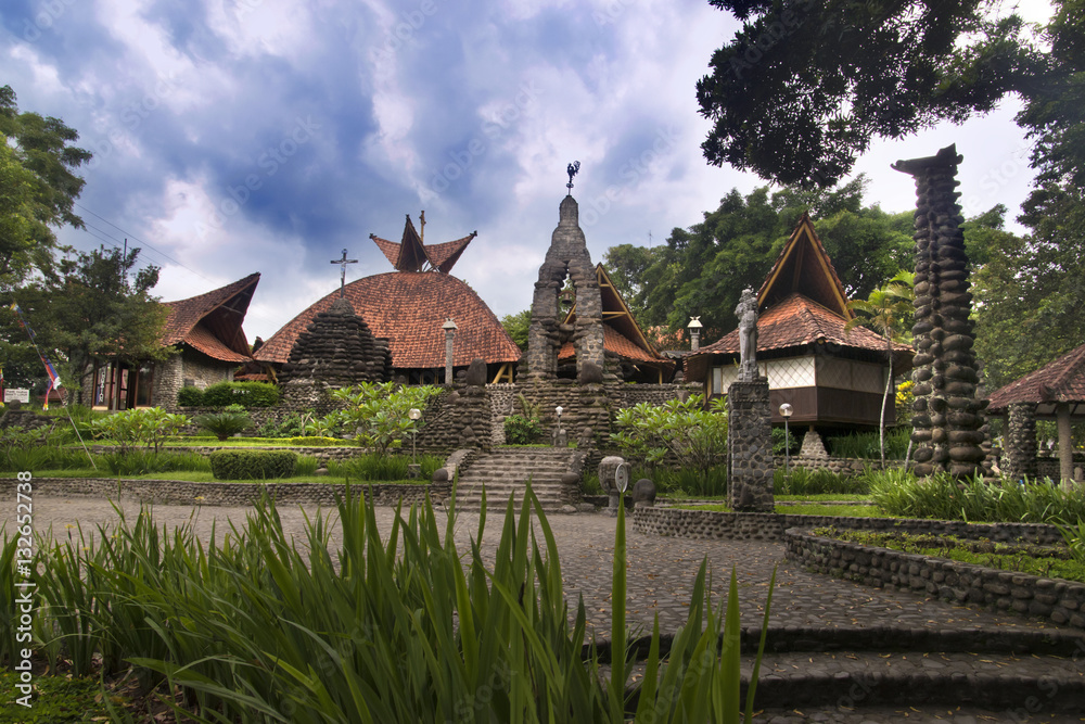 Puhsarang Church, build with java architecture and culture in 1936, Kediri, East Java, Indonesia