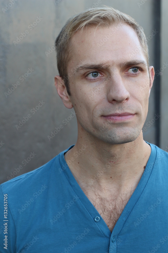 Obraz premium Blond man with thoughtful expression isolated