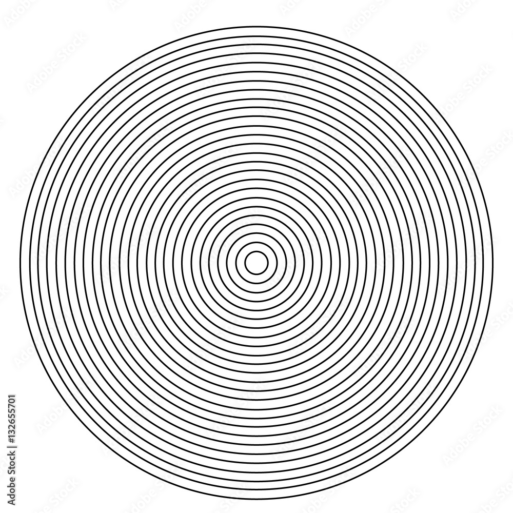 Concentric circle element on a white background