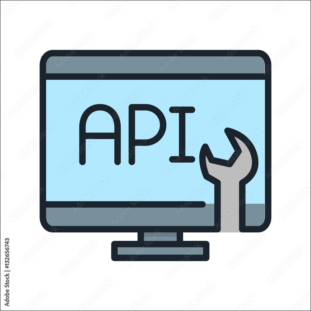 api interface icon color Stock Vector | Adobe Stock