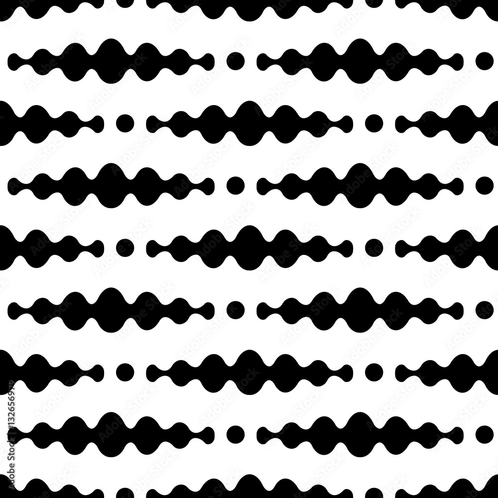 Design monochrome waving seamless pattern. Abstract zigzag background. Vector illustration.