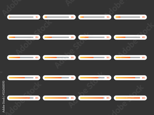 Modern progress bar icon set vector illustration