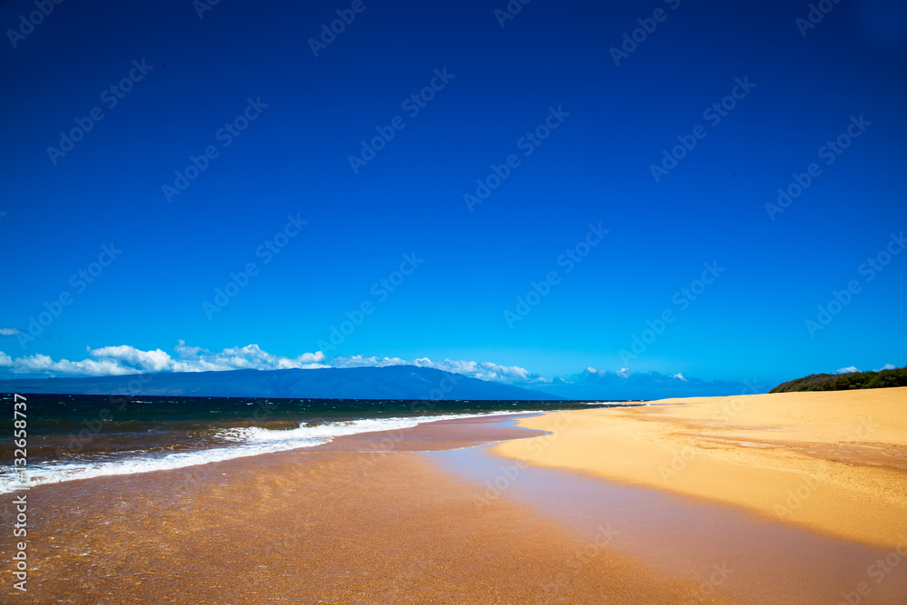 Beach, sand and sky. Lanai, Hawaii. Polihua Beach. Beach, sand and sky. Lanai, Hawaii. Polihua Beach.