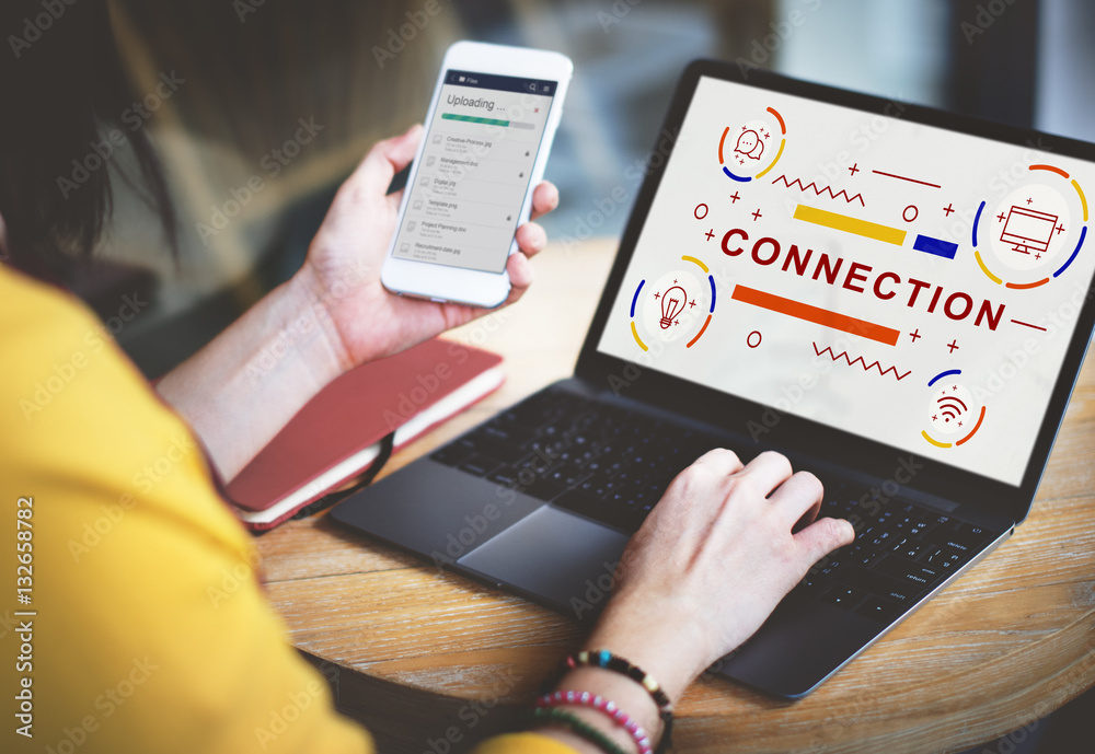Connection Networking Online Social Network Concept Connection Networking Online Social Network Concept