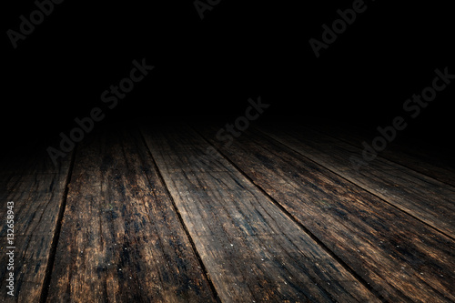 Grunge Plank wood floor texture perspective background for displ