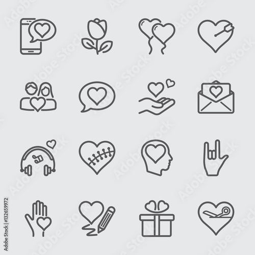 Heart and Love concept line icon 