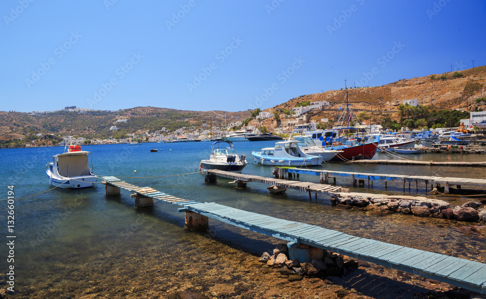 shipyard in Patmos island  Greece