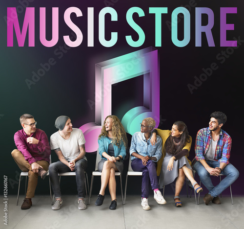 Audio Store Music Note Icon Graphic Concept photo