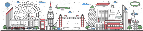 Photography Travel in London city banner vector illustration